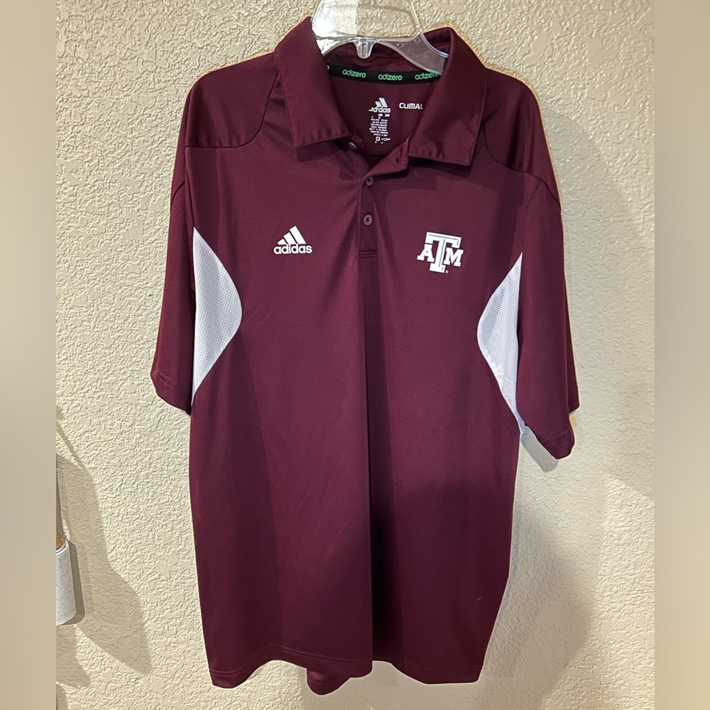 Texas A&M Adidas Adizero Climalite Maroon Polo - Men’s M